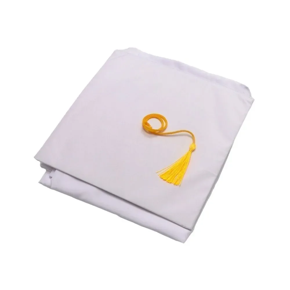 Graduation Childrens Cap and Gown for Ages 11Y-12Y, White, One Size